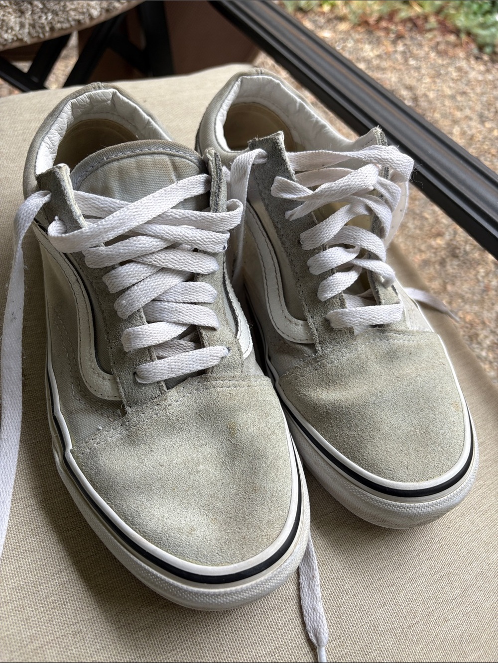 Vans Women's Suede Low-Top Sneakers in Light Gray and White